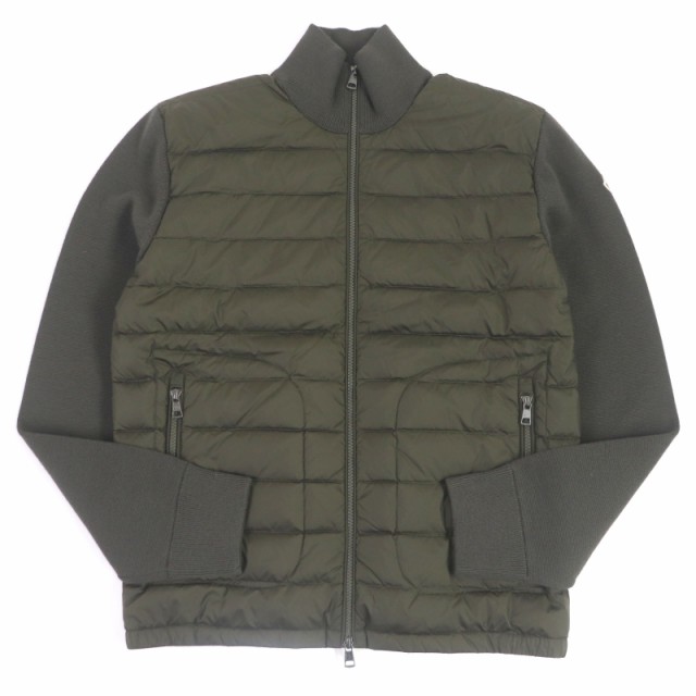 極美品□MONCLER モンクレール 2020年製 CARDIGAN TRICOT WZIP ニット切替 ブルゾンジャケット ダウンジャケット カーキ  XL 正規品 メン｜au PAY マーケット