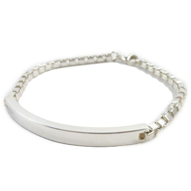 極美品●TIFFANY&Co. ティファニー ベネチアンリンクIDブレスレット AG925 アクセサリー バングル シルバー 箱・保存袋付き 重量21.2gの通販は