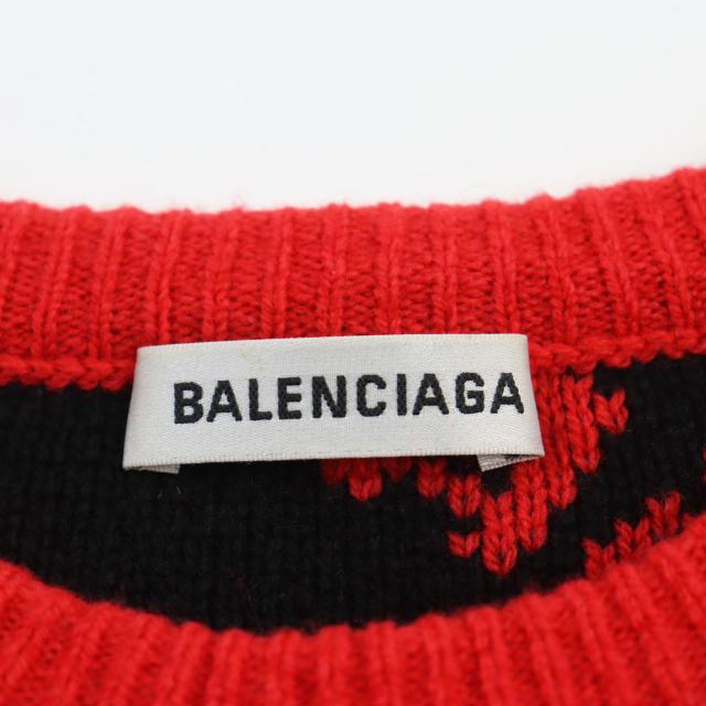 美品○BALENCIAGA バレンシアガ 2018年製 542601 ロゴジャガード 長袖  