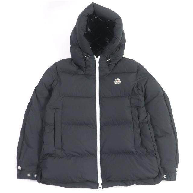 美品□MONCLER モンクレール 21-22AW IDIL アームロゴプリント WZIP フーデッド ダウンジャケット ブラック 3 ブルガリア製 正規品の通販は 137,500円