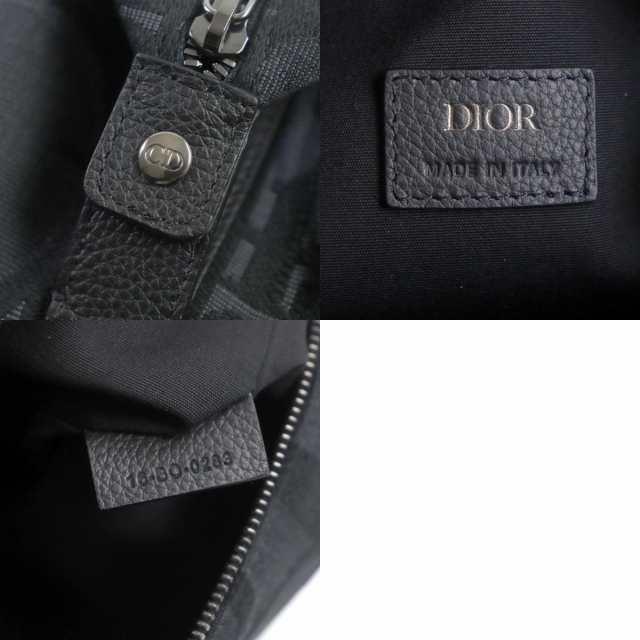 極美品▼DIOR ディオール オム 2ESCA495YXL_H03E マキシ ディオール オブリーク ジャガード ポーチ ロゴ金具 クラッチバック 黒 メンズ