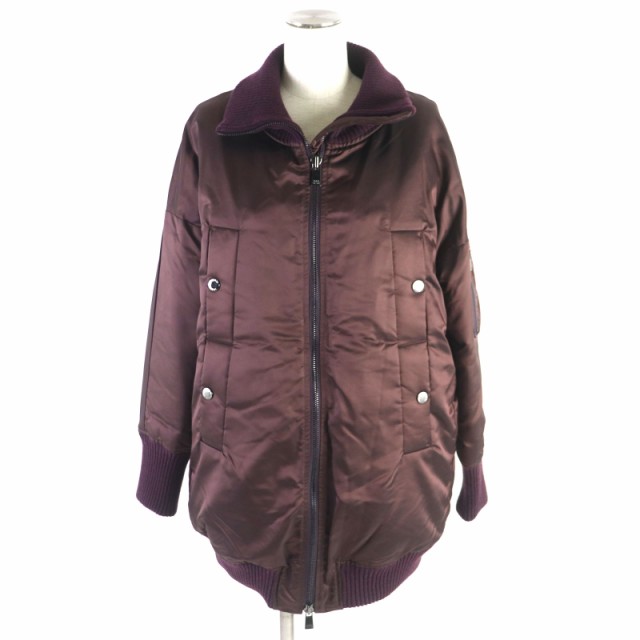 極美品▼TATRAS タトラス 18AW LTL18A4136 ロゴワッペン付き ZIP ダウンジャケット ボルドー 3 正規品 レディース