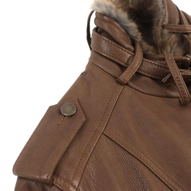 美品○ドルチェ＆ガッバーナ 希少モデル 名作 黒タグ 裏地マスクラットファー ロゴボタン付き レザージャケット 茶 48 伊製 正規品 美品○ドルチェ＆ガッバーナ 希少モデル 名作 黒タグ 裏地マスクラット