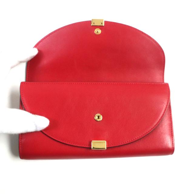 美品▼Chloe クロエ 3P0284 IA ジョージア レザー ダブルフラップ 2つ折り ロングウォレット 長財布 レッド ゴールド金具 箱・袋付 美品▽Chloe クロエ 3P0284 GEORGIA ジョージア レザー ダブルフラップ