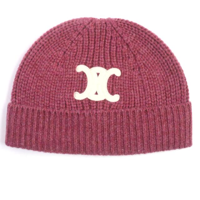 セリーヌ　トリオンフ　 シームレスカシミヤニット帽 CELINE カシミヤ ニットキャップ トリオンフ ニット帽