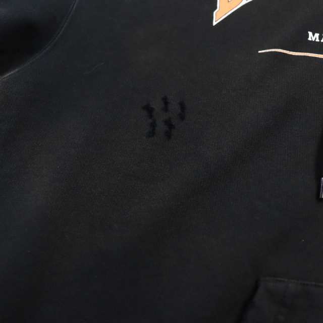 良品●BALENCIAGA バレンシアガ 22SS 570811 BBロゴプリント ダメージ加工 プルオーバー フーディ スウェットパーカー 黒 XS 正規品の通販は