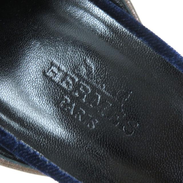 美品△HERMES エルメス 19AW ヴィオレッタ ベロア アンクルストラップ  
