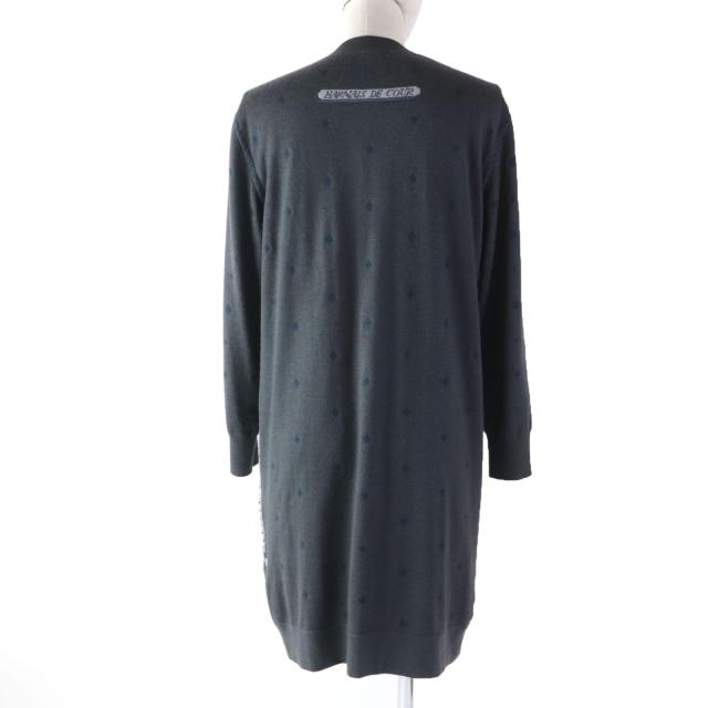極美品☆エルメス 2H2825DS HARNAIS DE COUR 宮廷の馬具 シルク カシミヤ ツイルレーヌ 長袖 ワンピース グレー 34 正規品_3