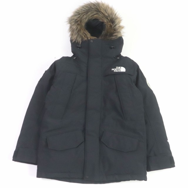 極美品□ザ・ノースフェイス ND92032 Antarctica Parka ロゴ刺繍 GORE-TEX PER-TEX WZIP ダウンジャケット ブラック S 正規品 メンズ