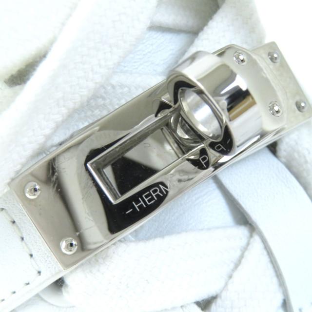 【ドンドン見直し】美品△エルメス デイドリーム レザー シルバー金具 ケリーバックル ハイカットスニーカー 白 36 袋 伊製 レディース_7