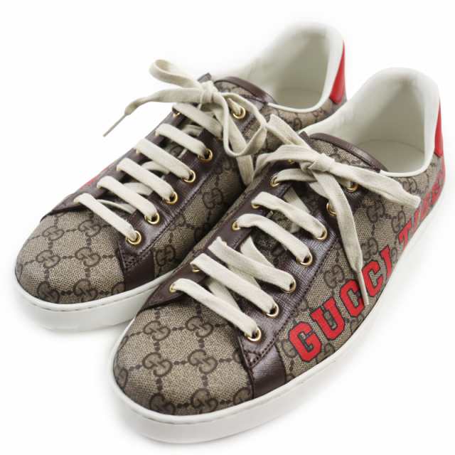 美品●GUCCI グッチ 687609 Ace GG Tiger GGスプリーム ローカットスニーカー ブラウン系 8 箱・保存袋付き イタリア製 メンズの通販は