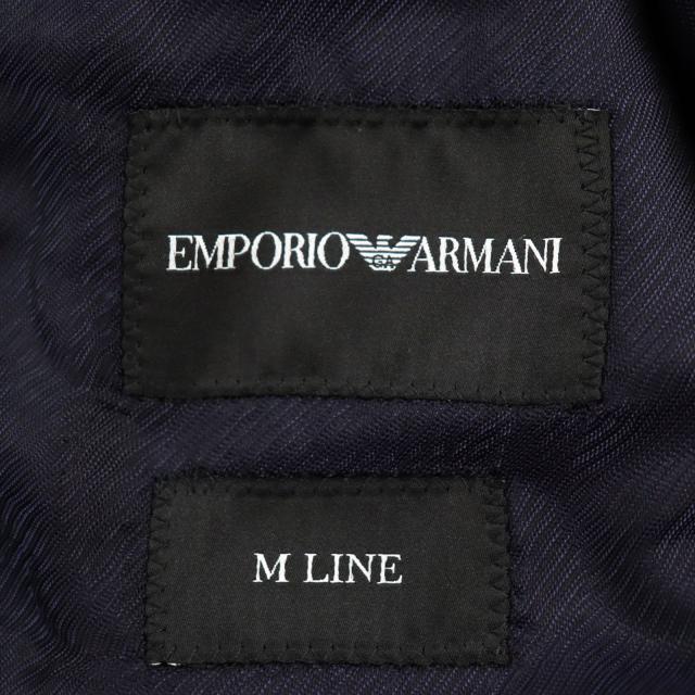 美品●EMPORIO ARMANI エンポリオ アルマーニ 2020年製 M LINE シルク混 黒タグ シングル テーラードジャケット ネイビー 44 正規品の通販は