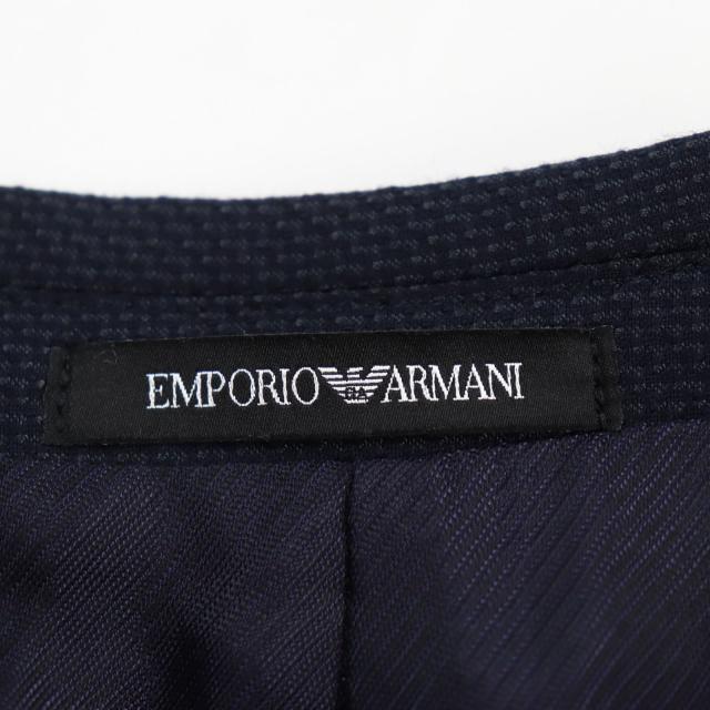 美品●EMPORIO ARMANI エンポリオ アルマーニ 2020年製 M LINE シルク混 黒タグ シングル テーラードジャケット ネイビー 44 正規品の通販は