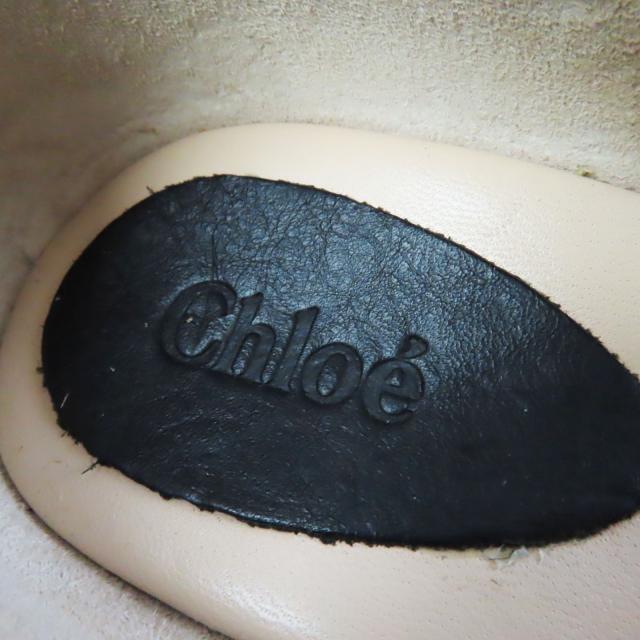 極美品◎クロエ CH20352 ファブリック レザー アンクルストラップ エスパドリーユ ウエッジソール サンダル グリーン 38 箱・保管袋付き_6