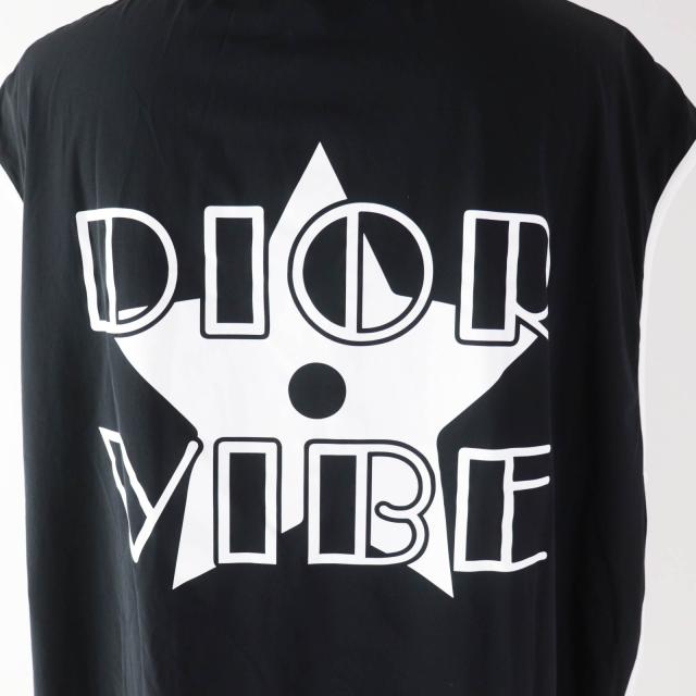美品◎クリスチャンディオール 243G15A2260 DIOR VIBE ノースリーブ テクニカル ジャージー ジップパーカー ブラック XS  伊製 正規品 美品◎クリスチャンディオール 243G15A2260 DIOR VIBE