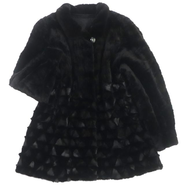 ブラックミンク MINK リアルファー ミドルコート 本毛皮 黒 サイズ13 Yahoo!オークション -「ミンク毛皮コート」の落札相場・落札価格