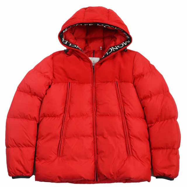 極美品●MONCLER モンクレール 18-19AW MONTCLAR ロゴワッペン・刺繍入り フーデッドダウンジャケット レッド 4 正規品 メンズ