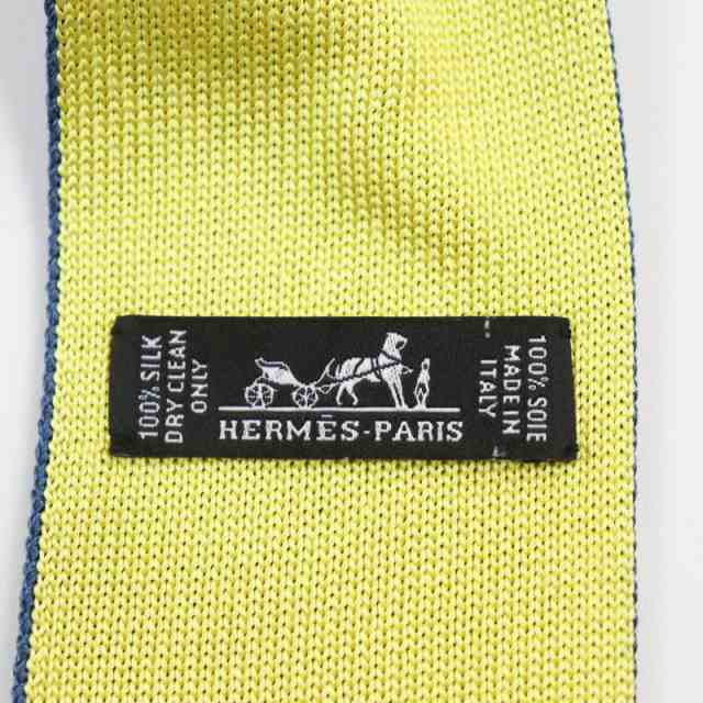 極美品○HERMES エルメス シルク100％ Hロゴ刺繍入り クラヴァット ニットタイ ネクタイ ブルー イエロー 伊製 メンズ  フォーマル◎の通販はau PAY マーケット - 衣類＆ブランドリサイクルGREEN | au PAY マーケット－通販サイト