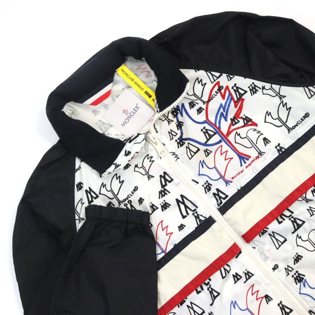 美品○モンクレール ジーニアス 2 ALLOS ロゴワッペン ロゴ総柄 トリコロール ダブルジップ ナイロンジャケット マルチカラー 1 正規品の通販は