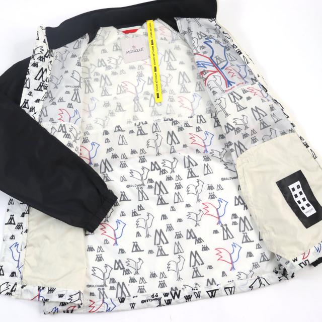 美品○モンクレール ジーニアス 2 ALLOS ロゴワッペン ロゴ総柄 トリコロール ダブルジップ ナイロンジャケット マルチカラー 1 正規品の通販は