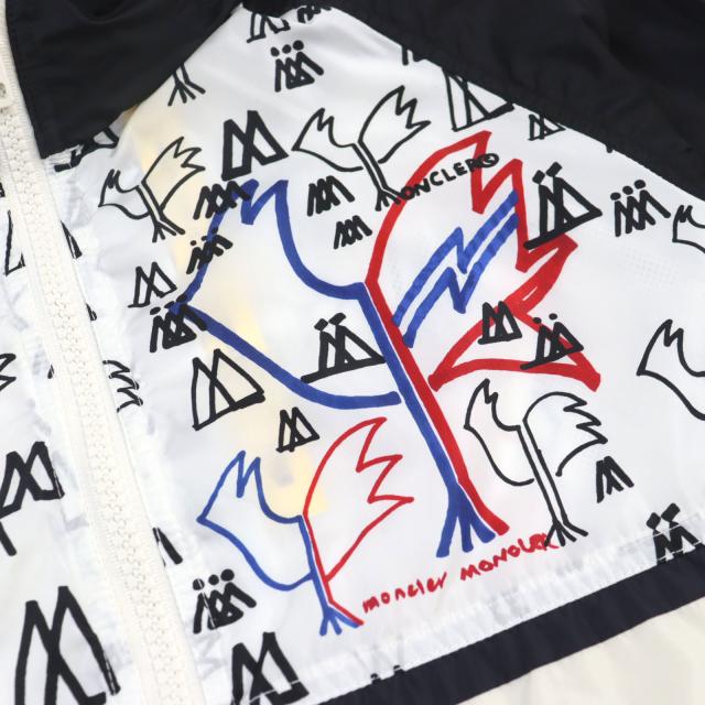 美品○モンクレール ジーニアス 2 ALLOS ロゴワッペン ロゴ総柄 トリコロール ダブルジップ ナイロンジャケット マルチカラー 1 正規品の通販は