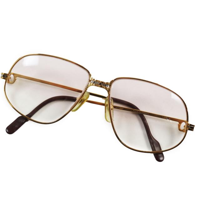 美品○Cartier カルティエ ヴィンテージ カラーレンズ ロゴ刻印入り 
