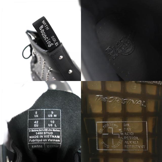 未使用品○ドクターマーチン 27040001 1460 STUD レザー 8ホール シルバーアイレット レースアップ ブーツ ブラック 8 箱付き メンズ 未使用品○ドクターマーチン 27040001 1460 STUD レザー 8ホール