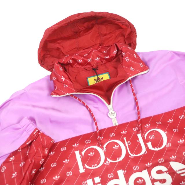 極美品□GUCCI グッチ adidas 22AW 691429 トレフォイル GGロゴ フード  