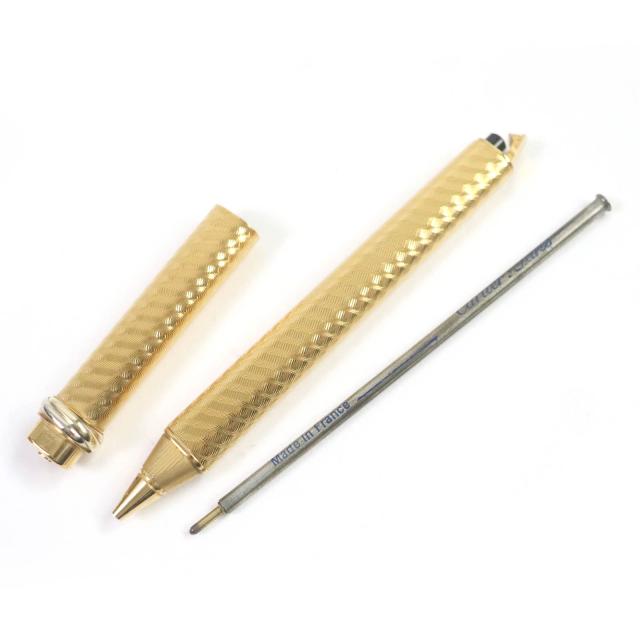 カルティエ トリニティ ボールペン ヴィンテージ ゴールド ストライプ