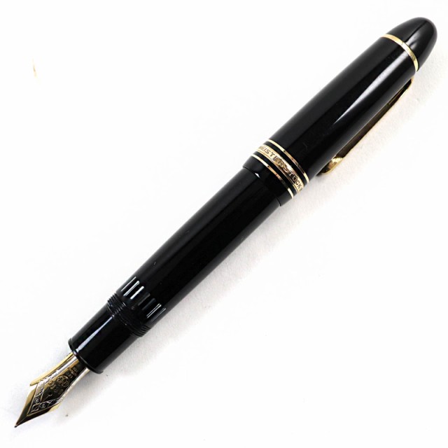 美品○MONTBLANC モンブラン マイスターシュテュック No.149 ペン先K18 ロゴ刻印 ホワイトスター 万年筆 ブラック ゴールド ドイツ製