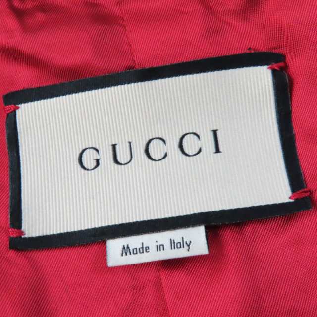 美品☆GUCCI グッチ 290487 ラムレザー ロゴボタン付 シングル