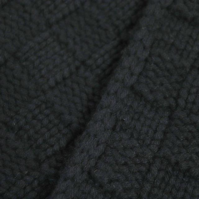 良品▼LOUIS VUITTON ルイヴィトン 408733 エシャルプ・ヘルシンキ ダミエ カシミヤ100% レザーロゴパッチ マフラー ブラック 正規品の通販は