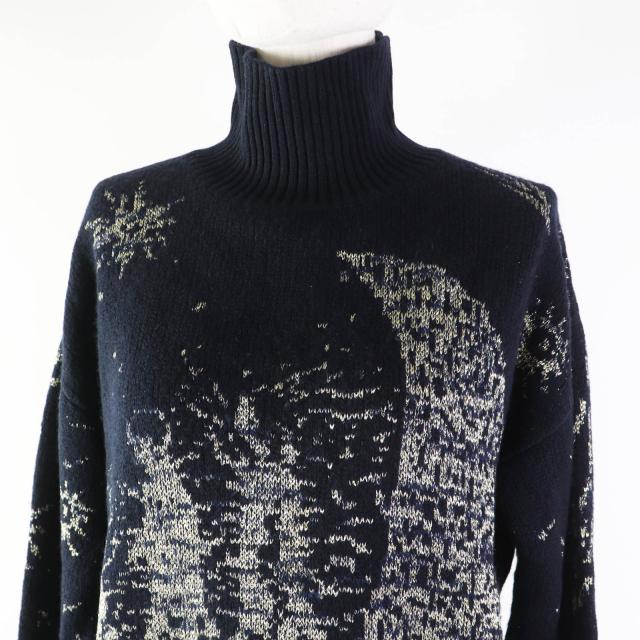 美品◎クリスチャンディオール 7H24553AM103 カシミヤ100％ ランウェイ着 月星座 ラメ入り ハイネック 長袖ニット 紺 金 42 伊製 正規品 楽天市場】美品◎Christian Dior クリスチャンディオール