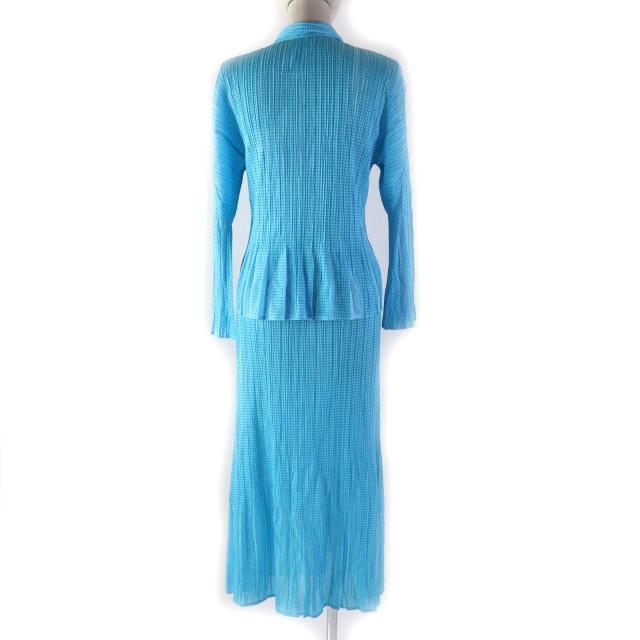 ★②未使用●プリーツプリーズ●フリルスカート●青●イッセイミヤケ