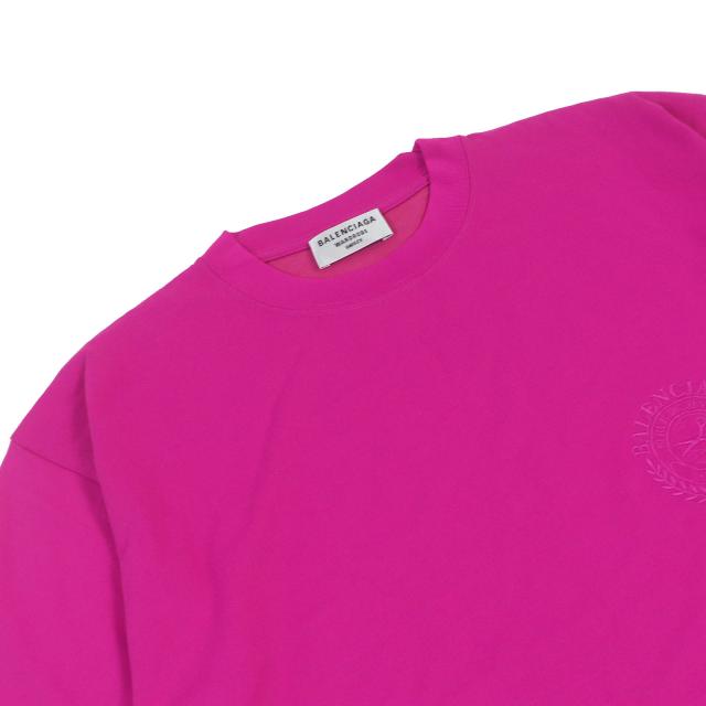 未使用品□BALENCIAGA バレンシアガ 22SS 612965 ロゴエンブロイダリー クルーネック 半袖Ｔシャツ ショッキングピンク S 正規品 メンズ_1