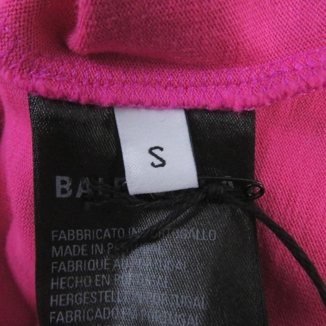 未使用品□BALENCIAGA バレンシアガ 22SS 612965 ロゴエンブロイダリー クルーネック 半袖Ｔシャツ ショッキングピンク S 正規品 メンズ_5