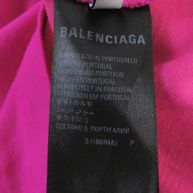 未使用品□BALENCIAGA バレンシアガ 22SS 612965 ロゴエンブロイダリー クルーネック 半袖Ｔシャツ ショッキングピンク S 正規品 メンズ_6