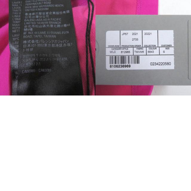 未使用品□BALENCIAGA バレンシアガ 22SS 612965 ロゴエンブロイダリー クルーネック 半袖Ｔシャツ ショッキングピンク S 正規品 メンズ_9