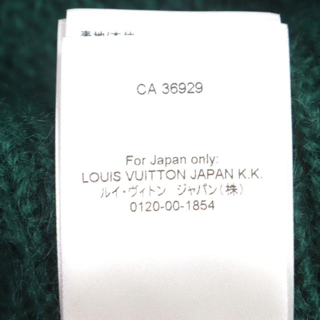 極美品▼ルイヴィトン 22AW グラフィック モヘア ロゴ金具 オーバーサイズ ニット カーディガン グリーン S イタリア製 正規品 メンズ