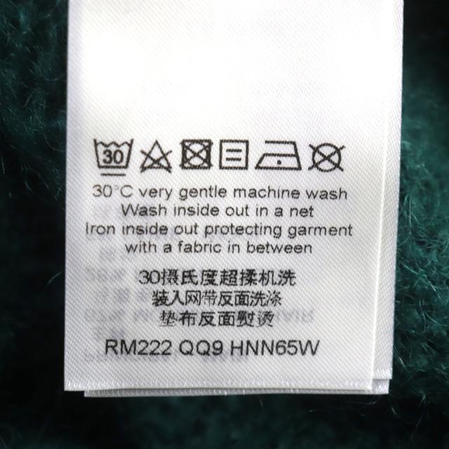 極美品▼ルイヴィトン 22AW グラフィック モヘア ロゴ金具 オーバーサイズ ニット カーディガン グリーン S イタリア製 正規品 メンズ