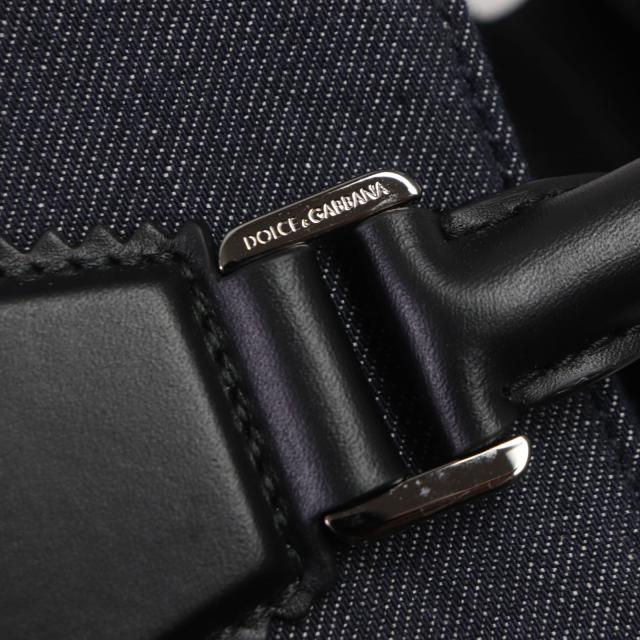 未使用品▼ドルチェ＆ガッバーナ ロゴ エッジ ショッピングバッグ ラージ キャンバス レザー デニム 2WAY トートバッグ 保存袋付き 伊製の通販は