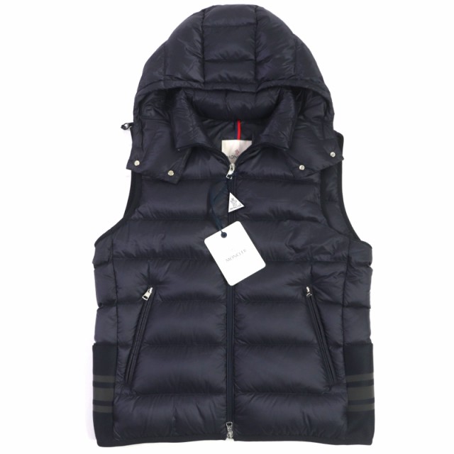 未使用品▼MONCLER モンクレール 2020年製 TENIBRES DOUDOUNE LEGERE フード付き WZIP ダウンベスト ネイビー 3 ハンガー付き 正規品