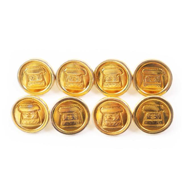 良品◎CHANEL シャネル ヴィンテージ バック柄 ココマークボタン 8個 ゴールド　レディースの通販は 20,900円