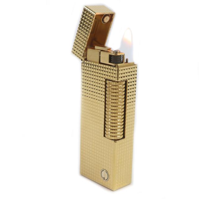 美品▽Dunhill ダンヒル スクエア 総柄 ローラー式 ガスライター