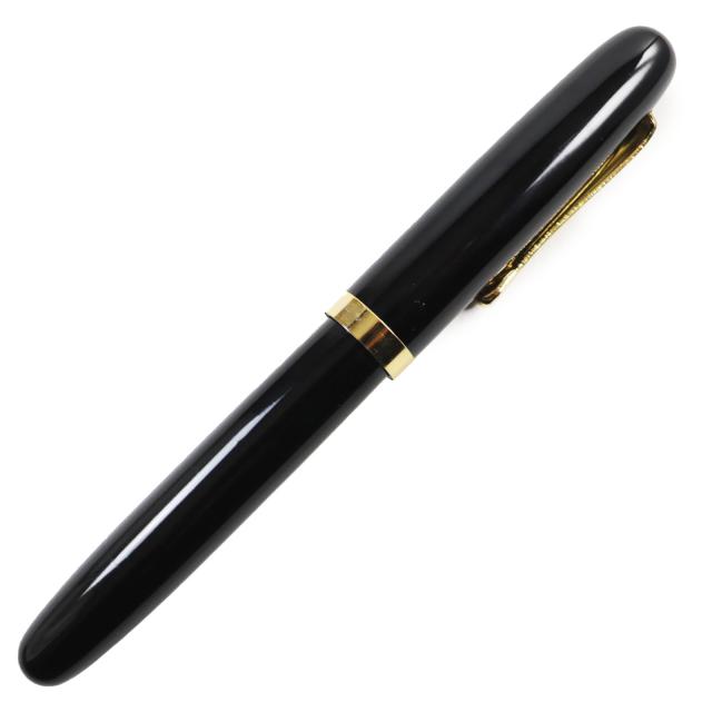 美品●WARRANTED ワランテッド ヴィンテージ ペン先14K EFニブ ウッドボディ エボナイト 万年筆 ブラック ゴールド メンズ 美品○WARRANTED ワランテッド ヴィンテージ ペン先14K EFニブ