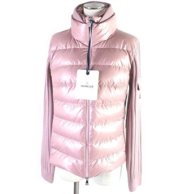 未使用品□モンクレール 2023年製 CARDIGAN ダウン切替 WZIP ロゴ 