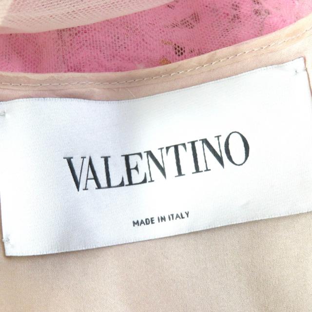 【ドンドン見直し】美品△VALENTINO ヴァレンティノ フラワーレースデザイン 長袖 チュール ドレス 38 伊製 正規品 レディース_6