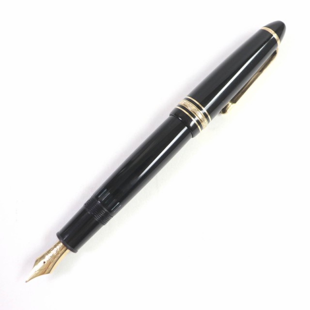 良品□MONTBLANC モンブラン ペン先14C Mニブ No.146 マイスターシュテュック キャップ式 万年筆 ブラック ゴールド ドイツ製 メンズ