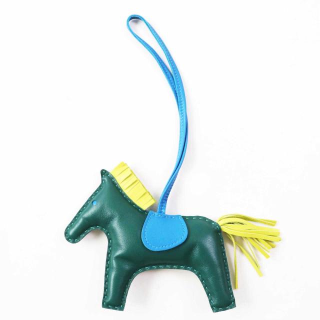 美品◎HERMES エルメス ロデオチャーム MM バッグチャーム マラカイト  