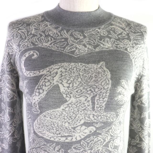 極美品▽HERMES エルメス ジャングルラブ カシミヤ シルク モック